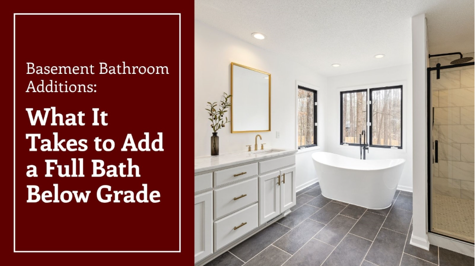 image of a bathroom with black floor, a white sink on the left with golden fixtures and a gold trimmed mirror, a basin bath tub in a center wall nook and a standing shower on the right